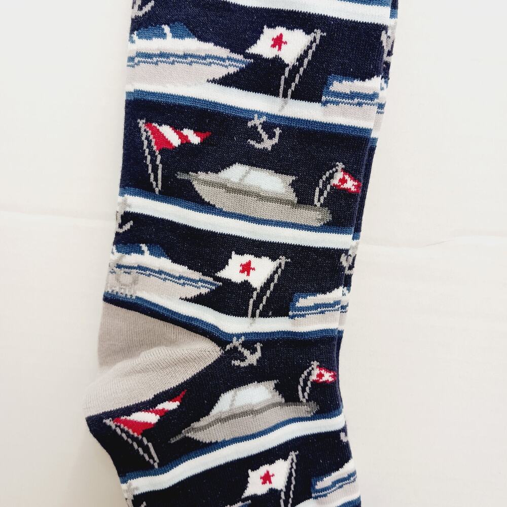 Yo Sox Socks Crew Men Women Yacht Boat Ship Anchor Sailing Nautical Flag Cruise - Picture 5 of 9